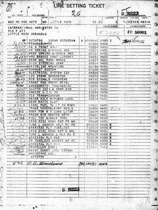 Picture of Line Setting Ticket - Build Sheet for your IH Vehicle